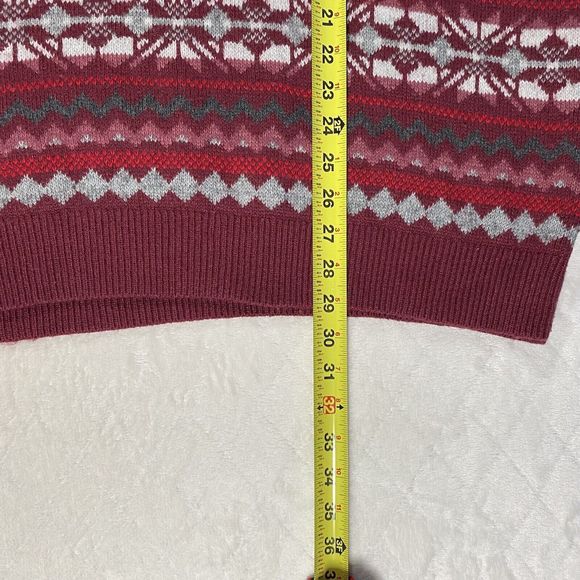 Lands' End Fair Isle Nordic Sweater Ski Wool Blend Pullover Holiday Men's Sz XL - Picture 8 of 8